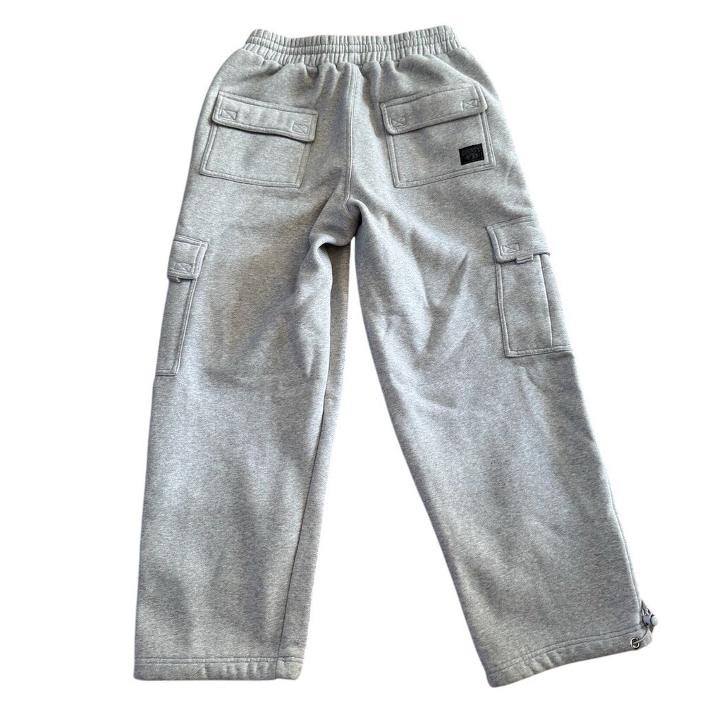 FB County Cargo Sweatpants Mens L Heather Gray Heavyweight Fleece Baggy - Picture 6 of 9